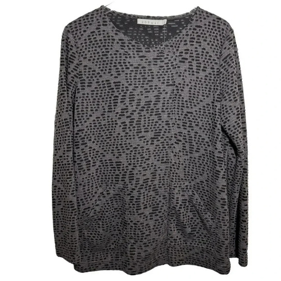 New 209wst38 Womens relaxed fit lagenlook artsy gray tunic top Size Large NWT - Picture 8 of 8